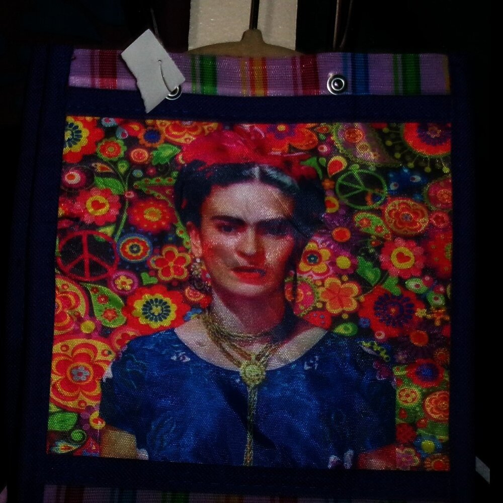 frida kahlo new kids plastic shop bag rainbow colors - mexico artist activist